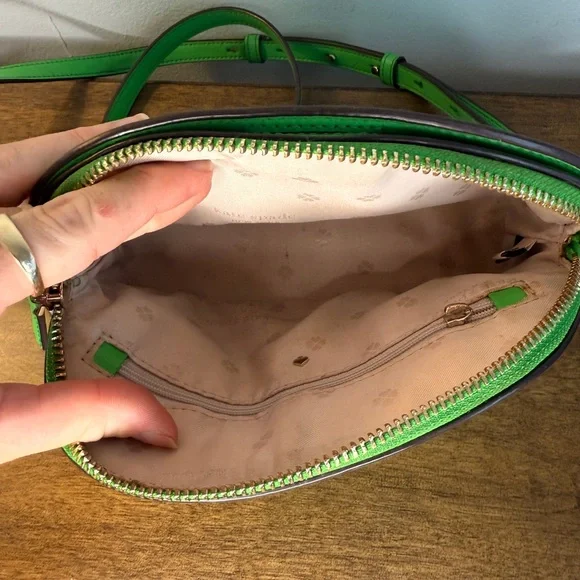 Authenticated Kate Spade New York Bright Green Dome Crossbody Bag - Picture 6 of 10